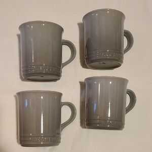 Le Creuset 4 Grey/Oyster Mugs, Stoneware